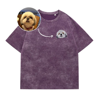 Mystichot individuelle Haustierstickerei für altes T-Shirt