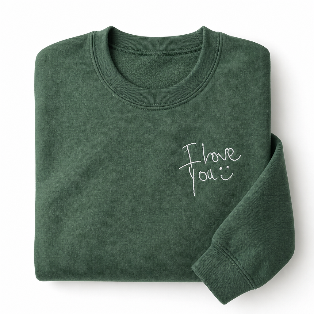 Custom Handwriting Embroidered Sweatshirt | Personalized Gift