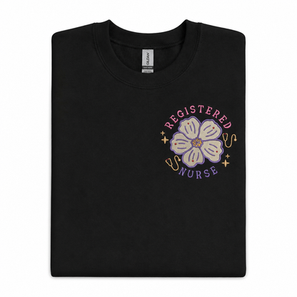 Embroidered Floral Registered Nurse Sweatshirt | Nursing Gift