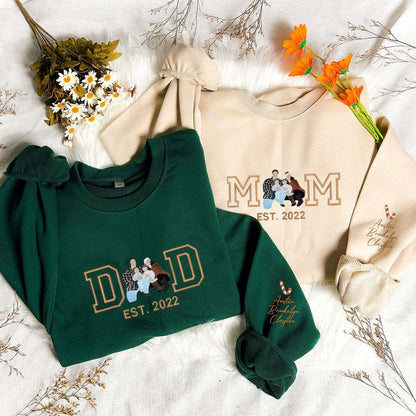 Personalized embroider Family Photo Hoodie Sweatshirt T-Shirt