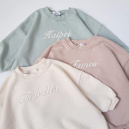 Embroidered name baby spring fall onesie