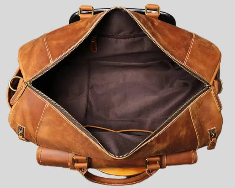 Personalized Full Grain Leather Duffel Bag for Men: A Distinctive Weekend and Travel Carry - on
