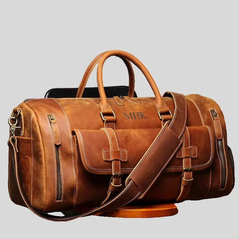 Personalized Full Grain Leather Duffel Bag for Men: A Distinctive Weekend and Travel Carry - on