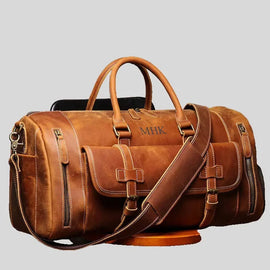Personalized Full Grain Leather Duffel Bag for Men: A Distinctive Weekend and Travel Carry - on