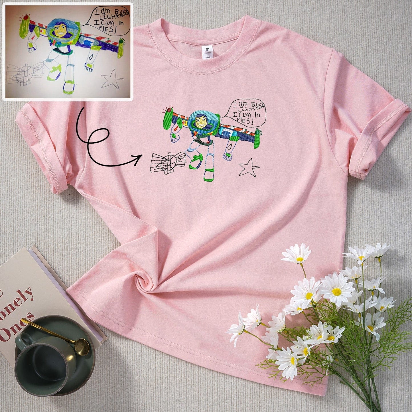 Individuell handbemaltes besticktes Sweatshirt