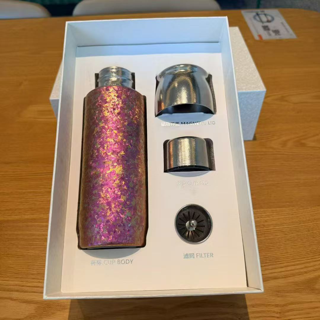 The Crystal Ti Series: Pure Titanium Magnetic Tea Tumbler & Sharing Cup