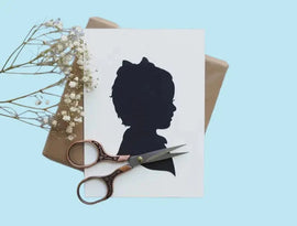 Custom Vintage Nursery Art: Hand-Cut Silhouette Portrait from Personal Photos - Heirloom Gift for Grandparents