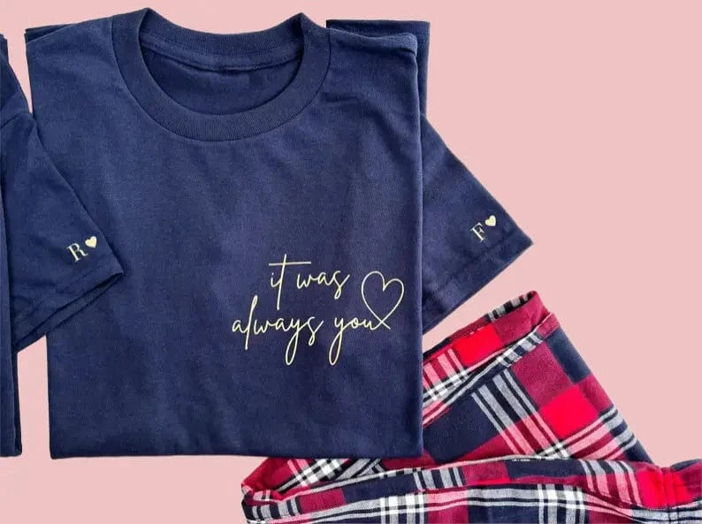 Personalised Matching Pyjamas for Couples in Tartan
