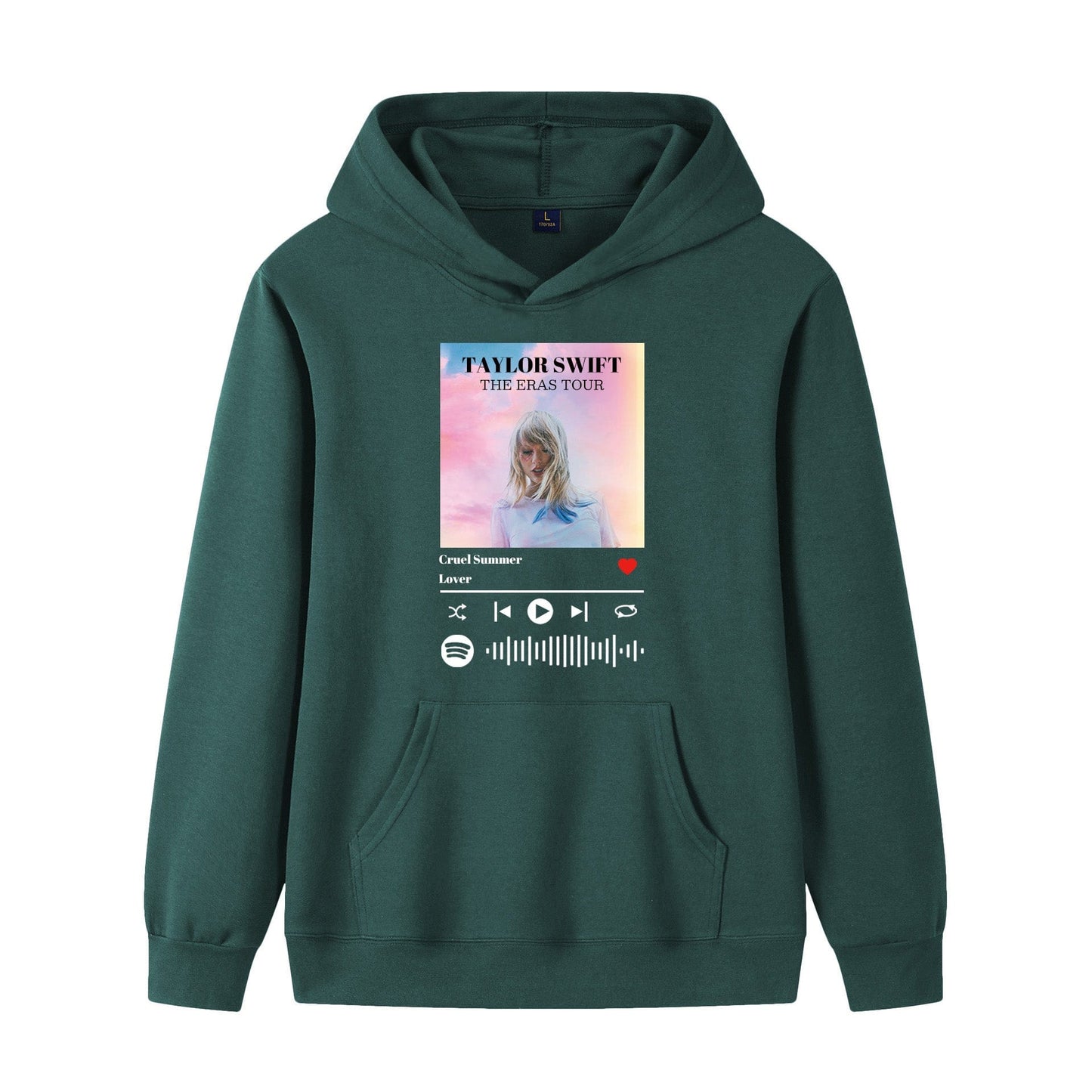 Benutzerdefinierter Hoodie mit scanbarem Spotify-Musikcode und Foto