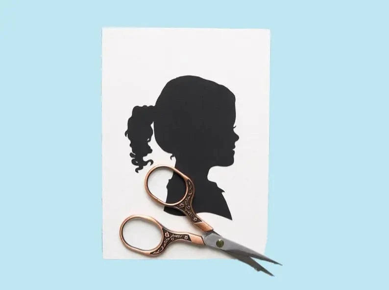 Custom Vintage Nursery Art: Hand-Cut Silhouette Portrait from Personal Photos - Heirloom Gift for Grandparents