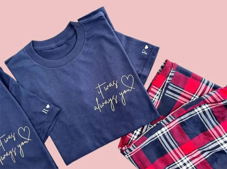 Personalised Matching Pyjamas for Couples in Tartan