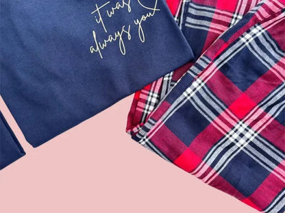 Personalised Matching Pyjamas for Couples in Tartan