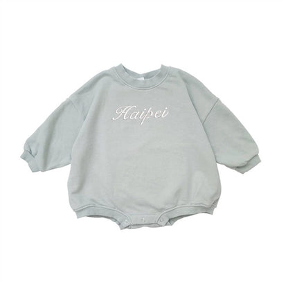Embroidered name baby spring fall onesie