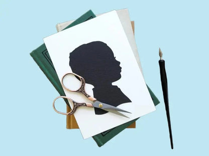 Custom Vintage Nursery Art: Hand-Cut Silhouette Portrait from Personal Photos - Heirloom Gift for Grandparents