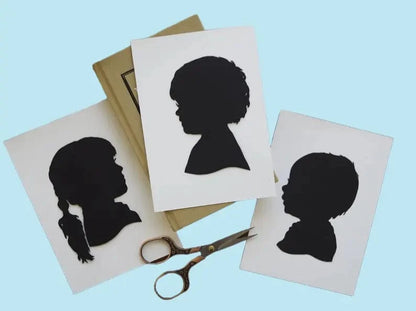 Custom Vintage Nursery Art: Hand-Cut Silhouette Portrait from Personal Photos - Heirloom Gift for Grandparents