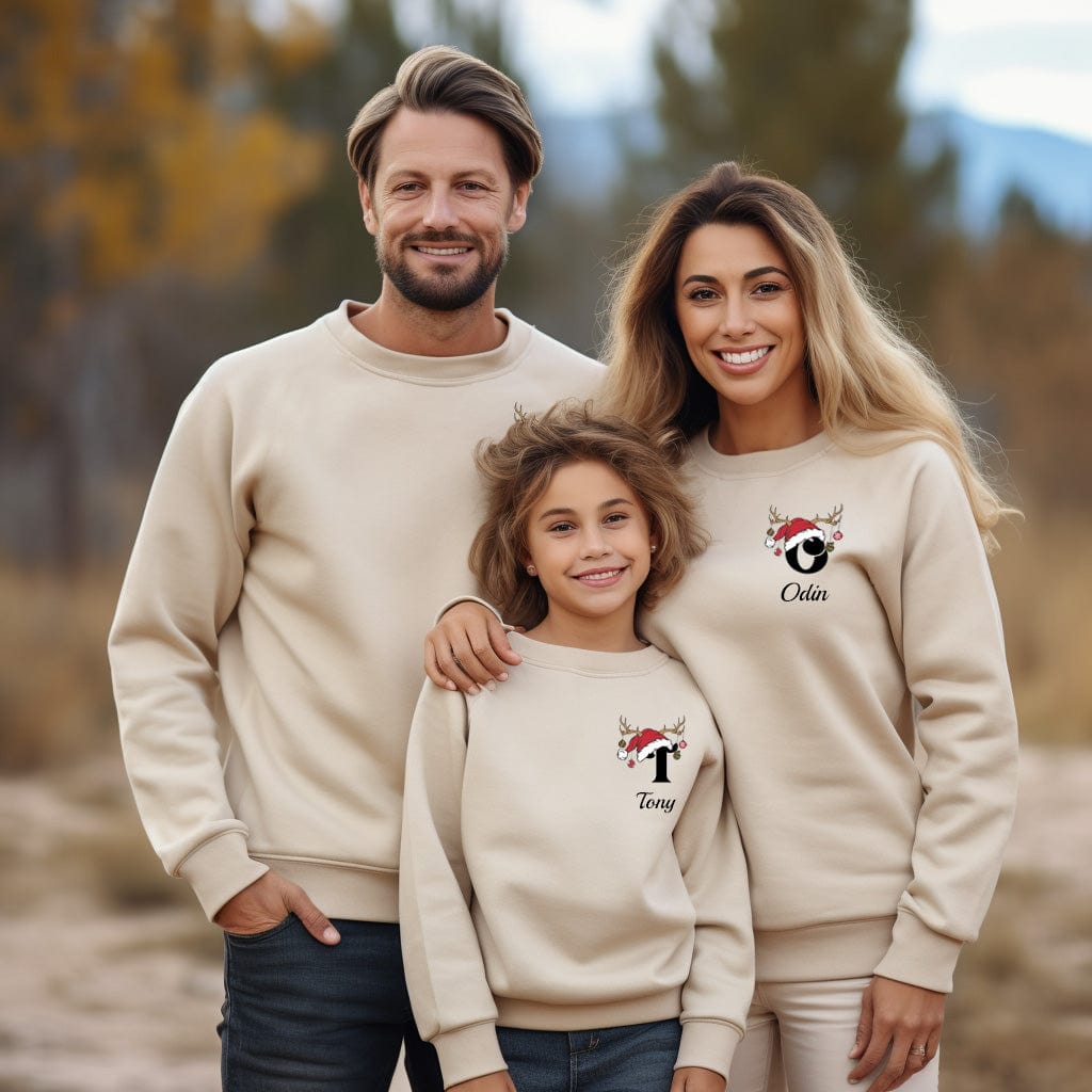 Custom-Christmas-Matching-Beige-Sweatshirt
