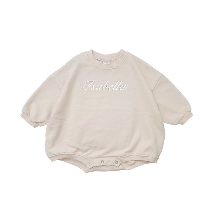 Embroidered name baby spring fall onesie