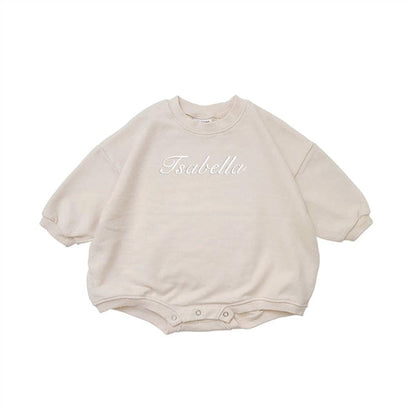 Embroidered name baby spring fall onesie