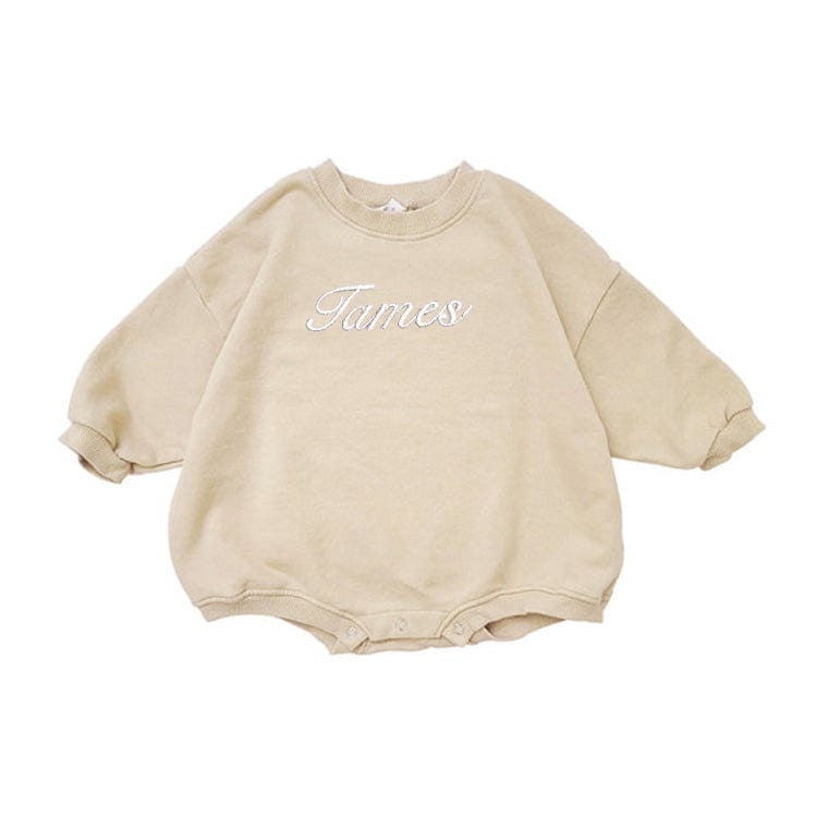 Embroidered name baby spring fall onesie