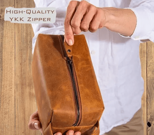 Handmade Personalized Men’s Leather Toiletry Bag: Ideal Gift for Special Occasions