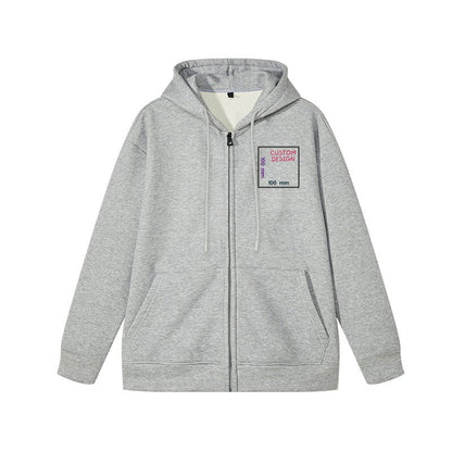 Mystichot Custom Embroidered Custom Logo Casual Zip Hoodie - Warm Winter Gift