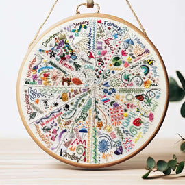New Arrivals A Year of Doodles Pre-printed Embroidery Fabric Kit