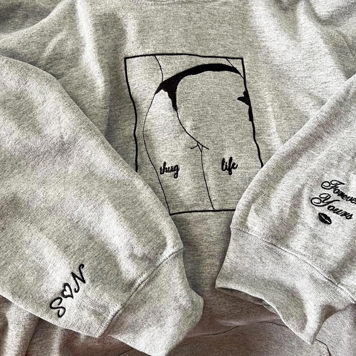 Custom Embroidered Spicy with Your Photo Sweatshirt - Personalized Girlfriend Spicy Photo Drawing Hoodie - Spicy Hoodie - Gif