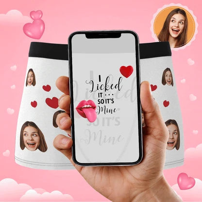 Phone animation preview shown over white personalized boxer briefs