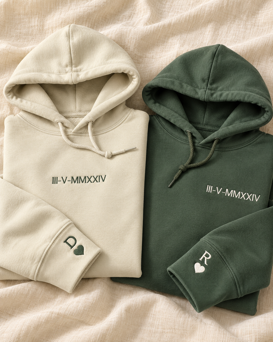 Custom Roman Numeral Initials Hoodie