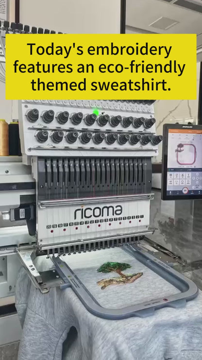 Eco - themed Custom Embroidered Sweatshirt: Style Meets Sustainability