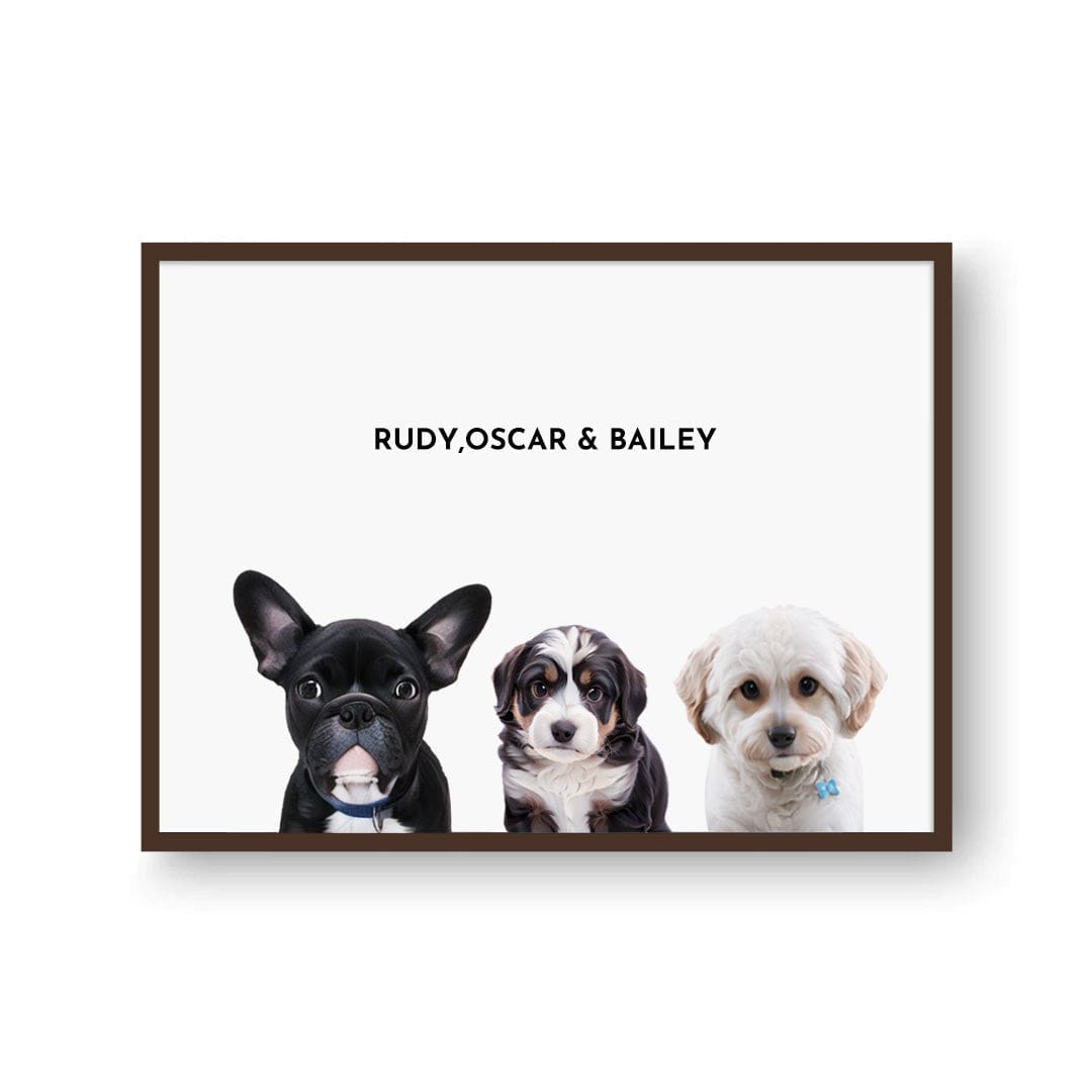 Custom Three Pet Portrait