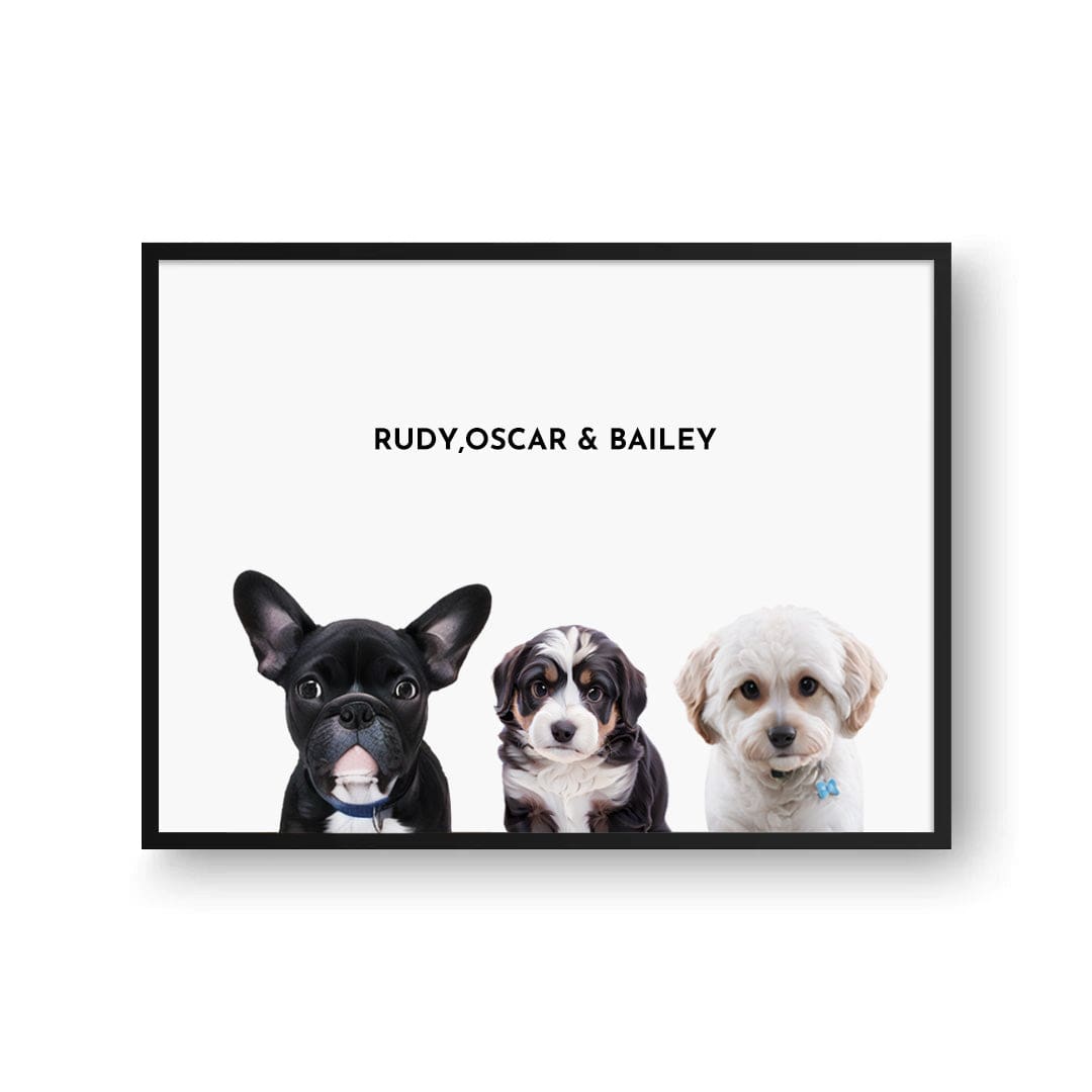 Custom Three Pet Portrait